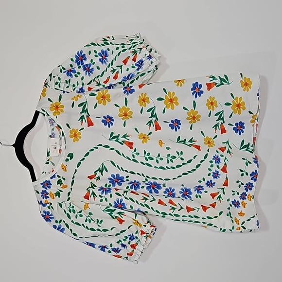 Soler Floral Print Poplin Top L - Picture 1 of 8
